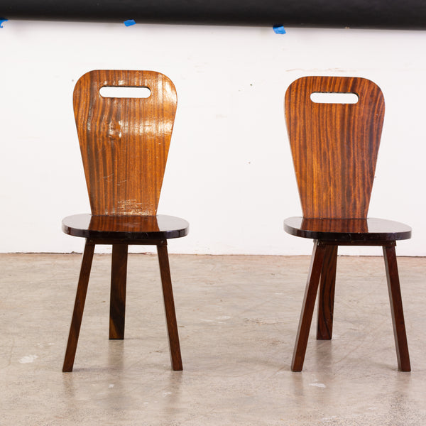 A Set of Six Brutalist Rosewood Chairs