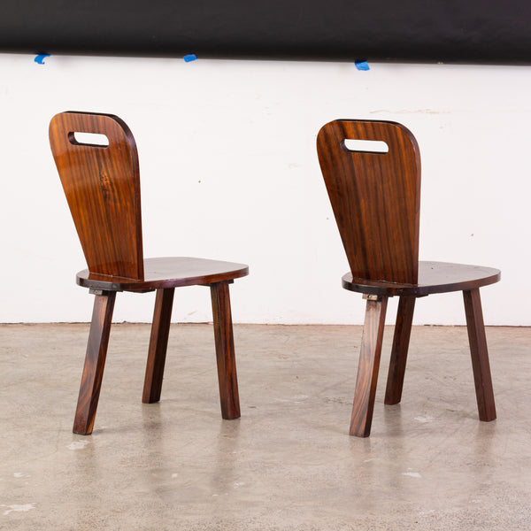 A Set of Six Brutalist Rosewood Chairs