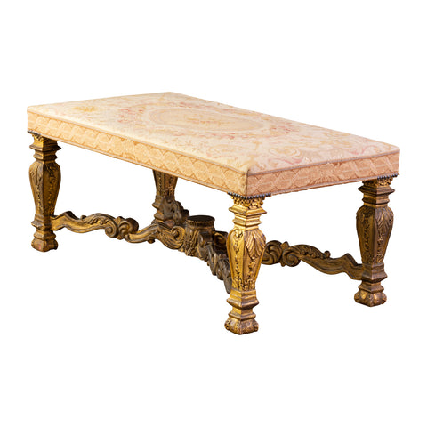 Regence Style Giltwood Stool with tapestry Top
