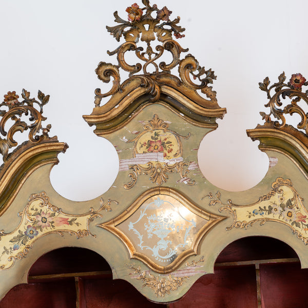 Venetian Lacquer and Polychrome Painted Secretaire Cabinet
