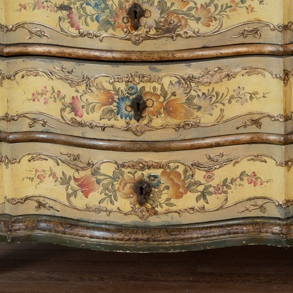 Venetian Lacquer and Polychrome Painted Secretaire Cabinet