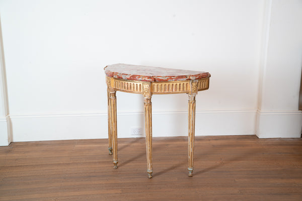 Louis XVI Giltwood Demi Console with Brèche du Languedoc