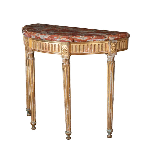 Louis XVI Giltwood Demi Console with Brèche du Languedoc