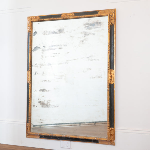 19th Century Spanish Black and Gilt Mirror