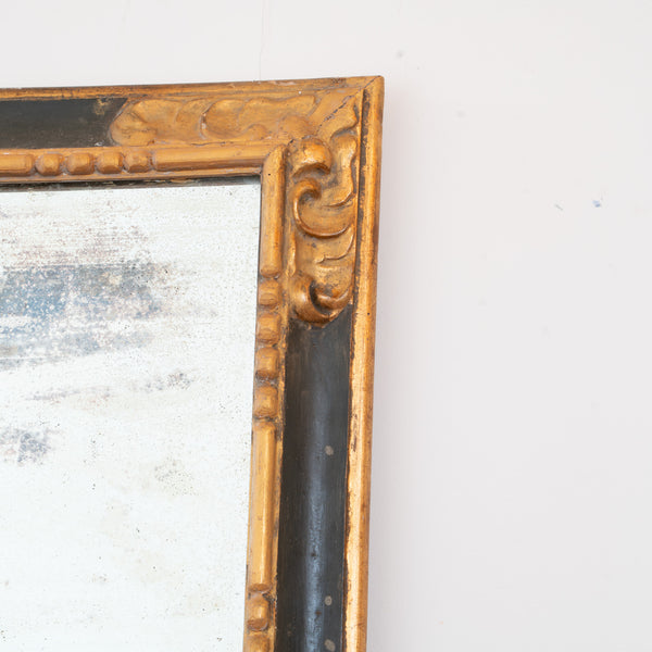 19th Century Spanish Black and Gilt Mirror