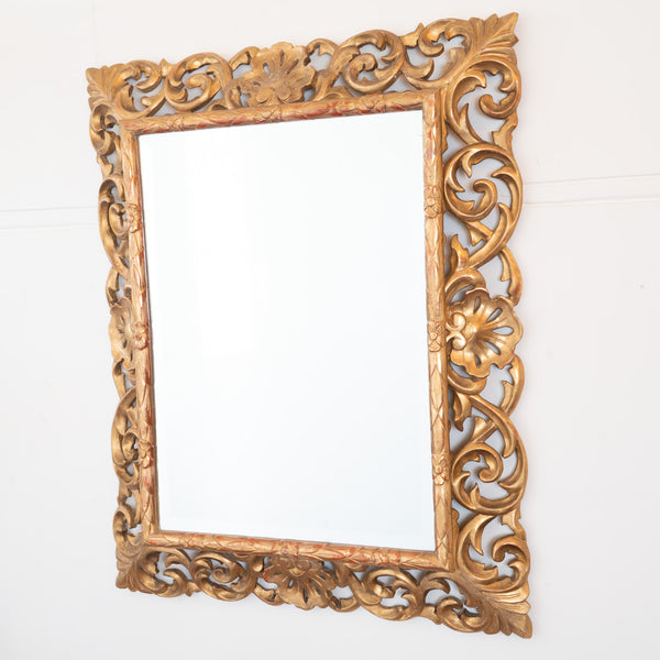 Early 20th Century Florentine   Rococo Giltwood Mirror