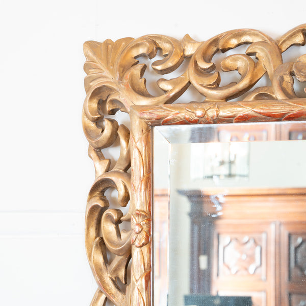 Early 20th Century Florentine   Rococo Giltwood Mirror