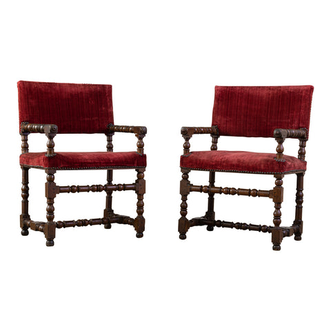 Pair of 19th Century Bobbin Reel Armchairs