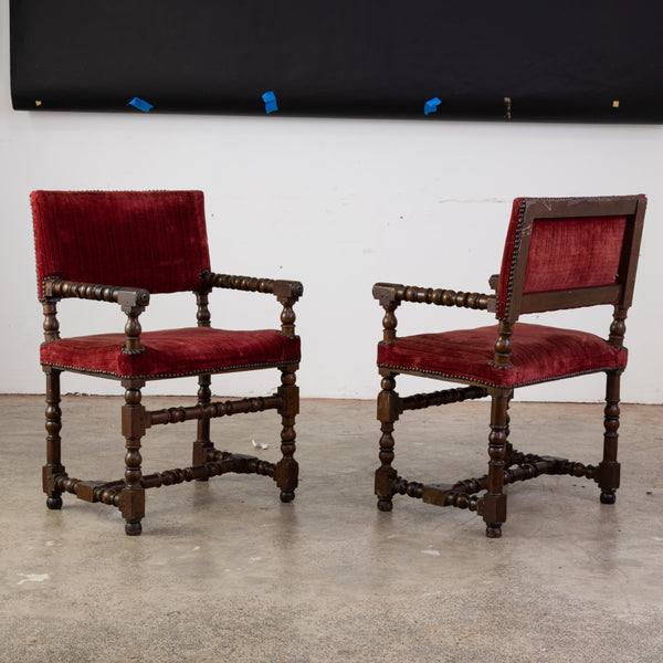 Pair of 19th Century Bobbin Reel Armchairs