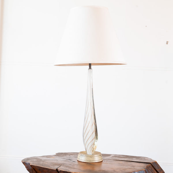 A Pair of Murano Glass Table Lamps, Barovier and Toso Style
