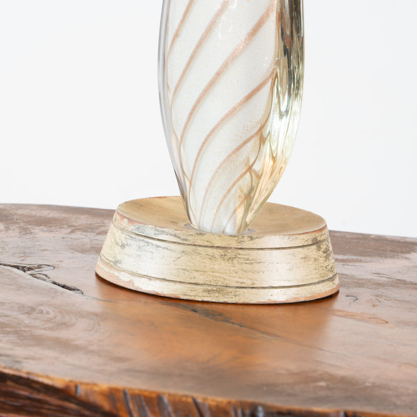 A Pair of Murano Glass Table Lamps, Barovier and Toso Style