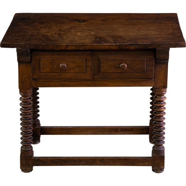 A Near Pair of 19th Century Spanish Walnut Bedside/Side Tables