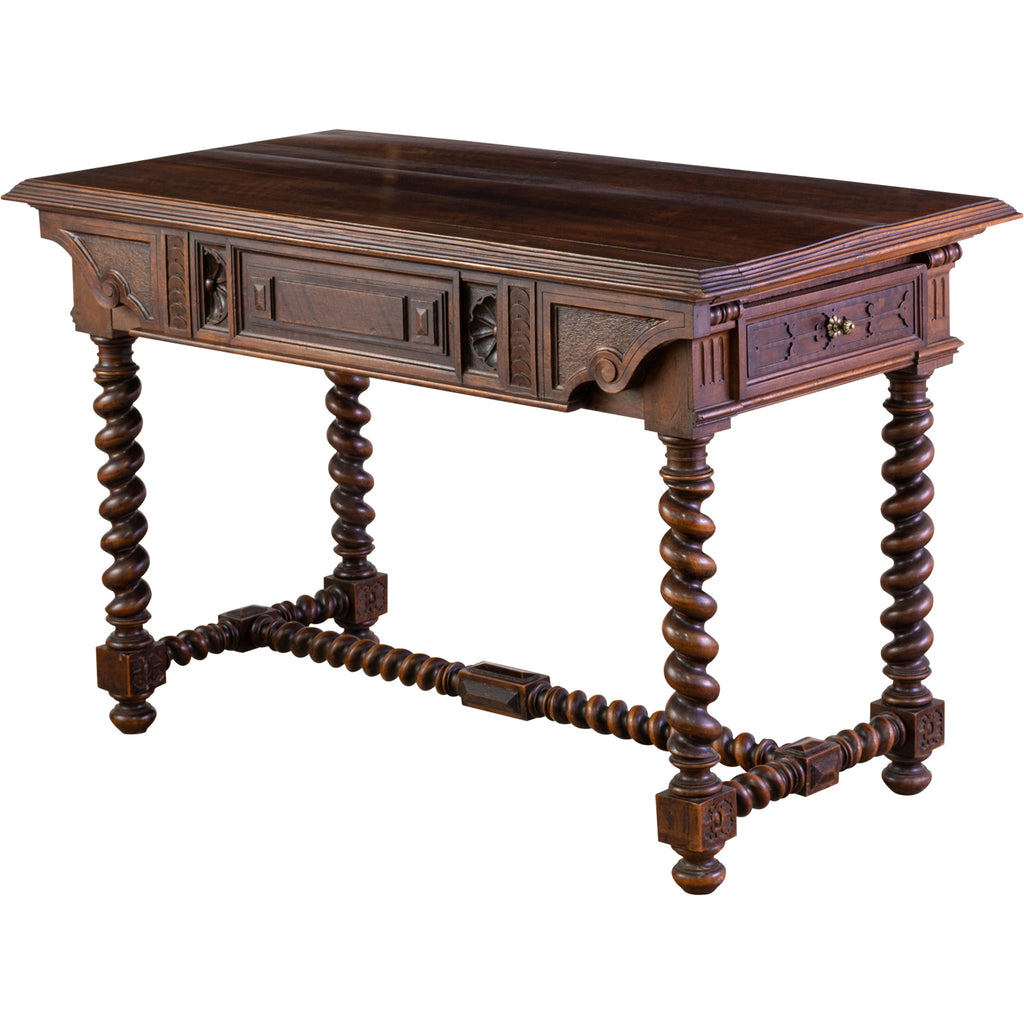 A 20th Century French Carved Mahogany and Walnut Victorian