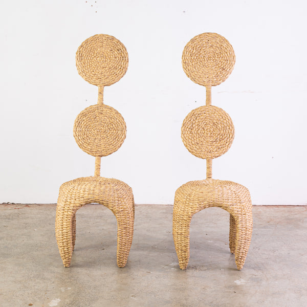 Sculptural Braided Totem Chair (2 available)