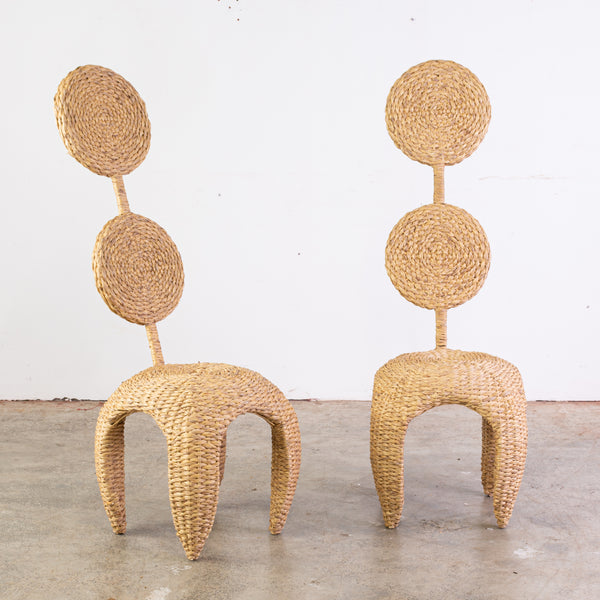 Sculptural Braided Totem Chair (2 available)