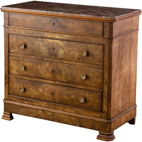 A Louis Philippe Walnut Commode with Marble Top