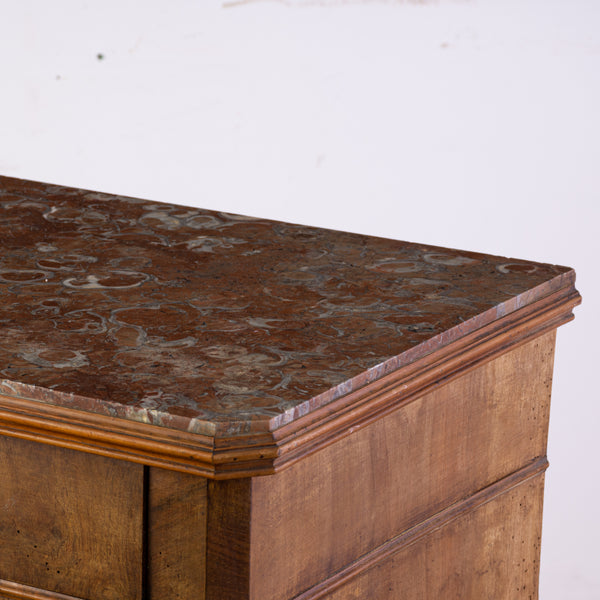 A Louis Philippe Walnut Commode with Marble Top