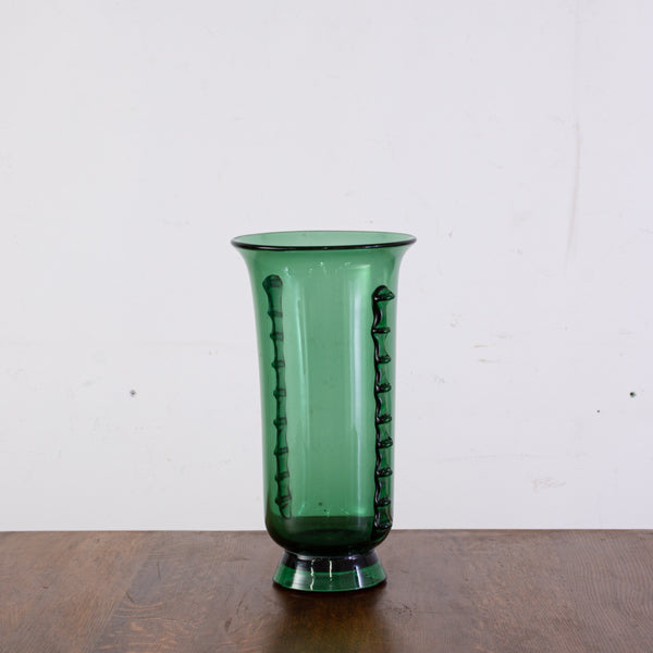 Verde Murano Vase with applied shards