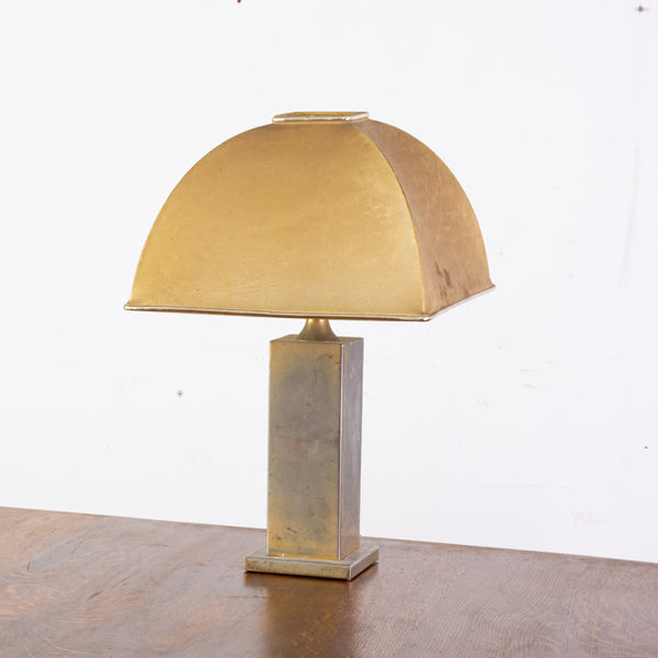 German Steel and Parchment Table Lamp