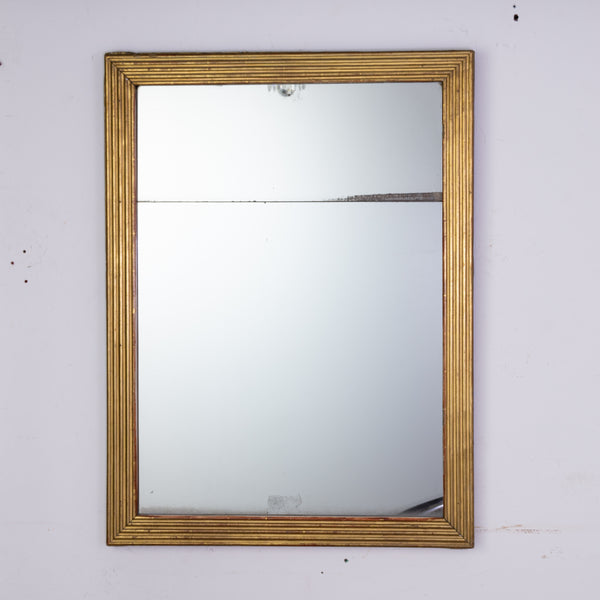 19th Century Giltwood Reeded  Mirror