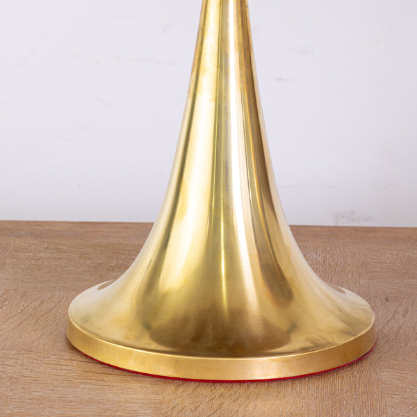 Brass Lamp  in the manner of Gabrielle Crispi with Coiled Rattan Shade