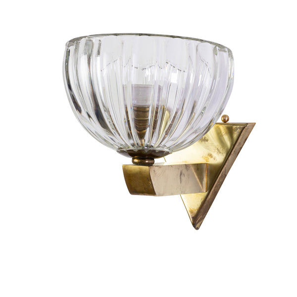 A Murano Wall Sconces with Ribbed Bowl