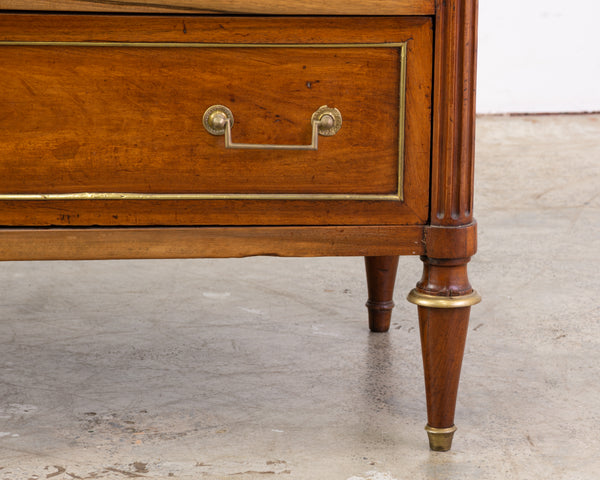 A Directoire Walnut Commode with Carrara Marble Top