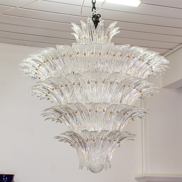 Palmette Murano Chandelier in the style of Barovier &Toso