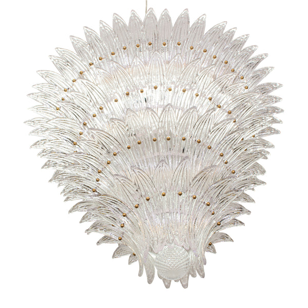 Palmette Murano Chandelier in the style of Barovier &Toso