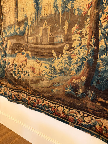 18th century Aubusson Verdure Tapestry after a design by Jean-Baptiste Oudry