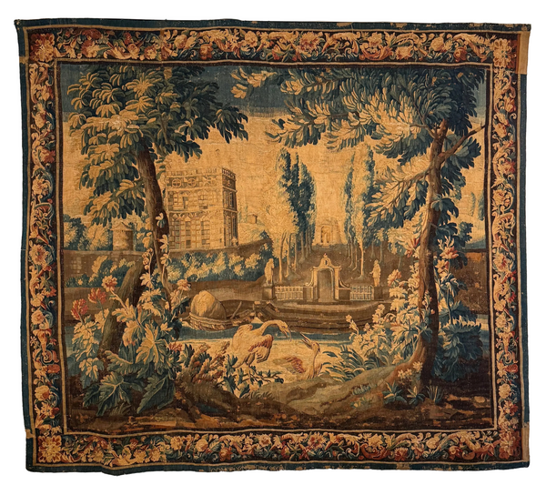 18th century Aubusson Verdure Tapestry after a design by Jean-Baptiste Oudry