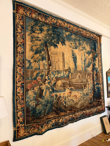 18th century Aubusson Verdure Tapestry after a design by Jean-Baptiste Oudry