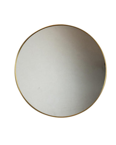 A Vintage Brass Framed Circular Wall Mirror,