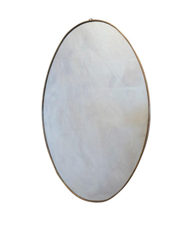 A Italian Mid century Oval Brass Mirror