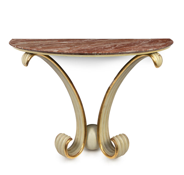 A PolyChrome and Gilded Osvaldo Borsani Wall Console