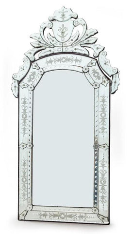 A Large early 20th Century Venetian Etched and Cut Glass Mirror