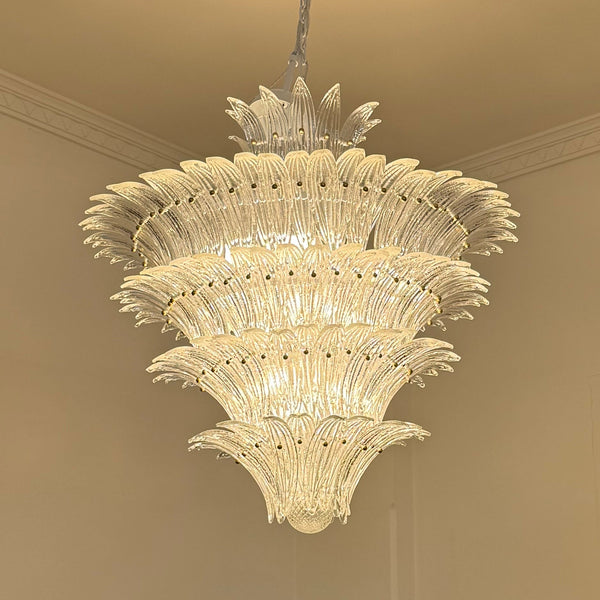 Palmette Murano Chandelier in the style of Barovier &Toso
