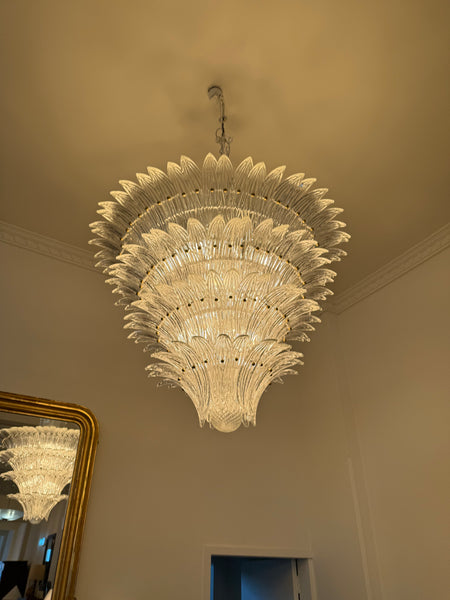 Palmette Murano Chandelier in the style of Barovier &Toso