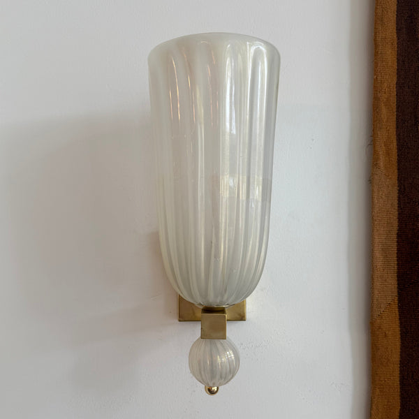 Pair of Pearlescent Murano Wall Sconces