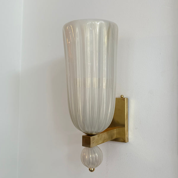 Pair of Pearlescent Murano Wall Sconces