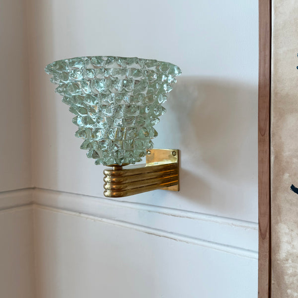 Pair of Green Murano Rostrato Wall Sconces