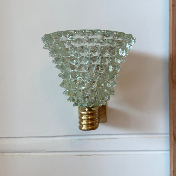 Pair of Green Murano Rostrato Wall Sconces