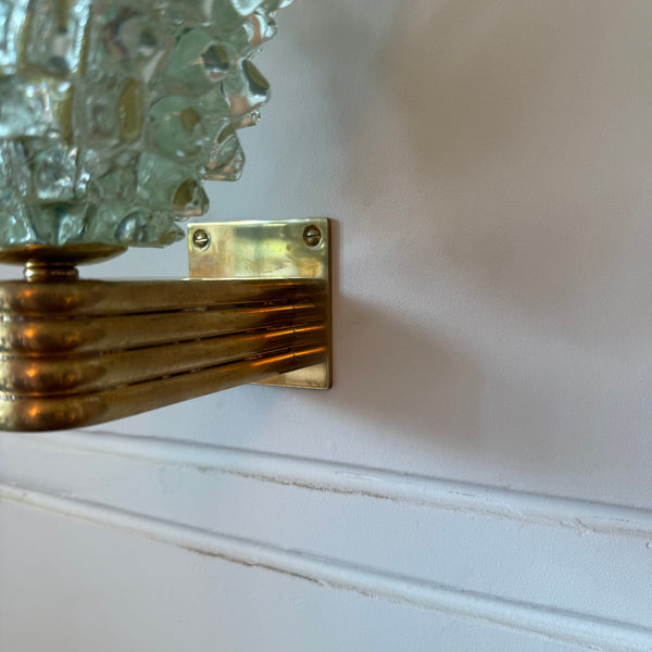 Pair of Green Murano Rostrato Wall Sconces