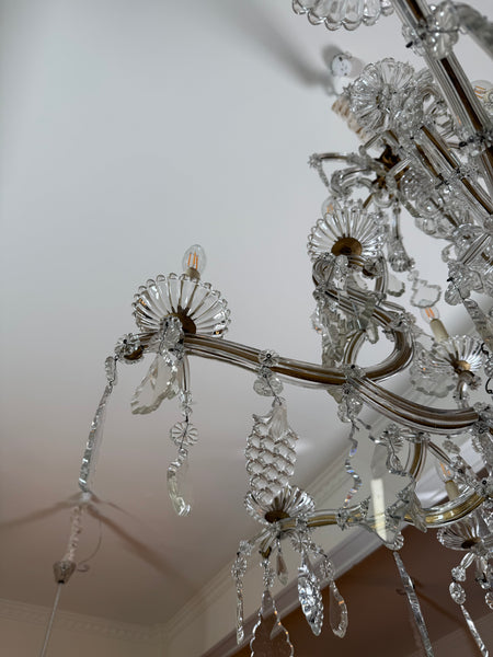 A Maria Theresa Style Glass and Gilt Metal Chandelier