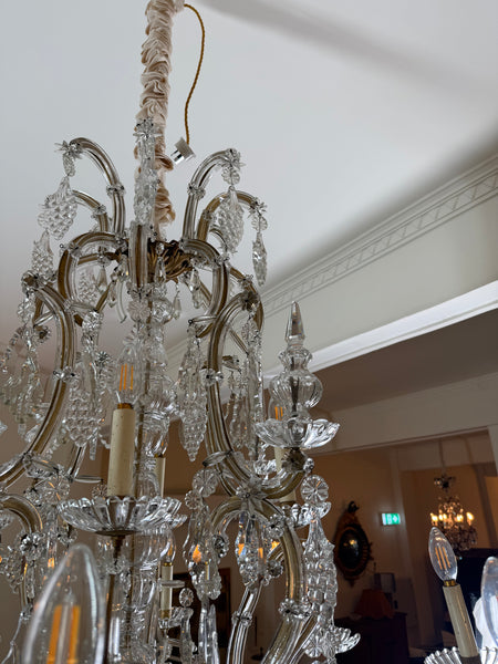 A Maria Theresa Style Glass and Gilt Metal Chandelier