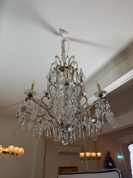 A Maria Theresa Style Glass and Gilt Metal Chandelier