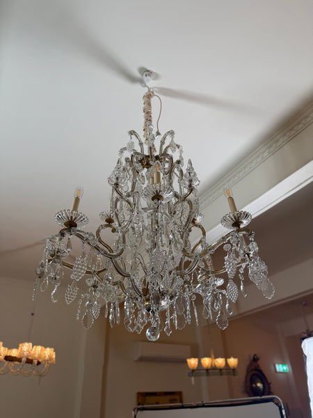 A Maria Theresa Style Glass and Gilt Metal Chandelier