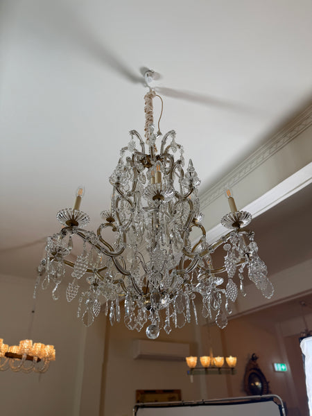 A Maria Theresa Style Glass and Gilt Metal Chandelier