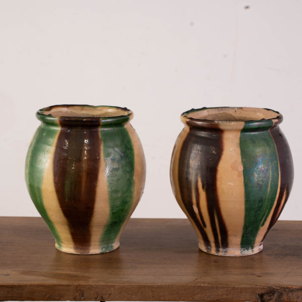 Pair of Glazed 20th Century Earthenware Pots