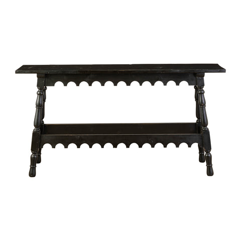 Ebonised Spanish Console Table With Wavy Front